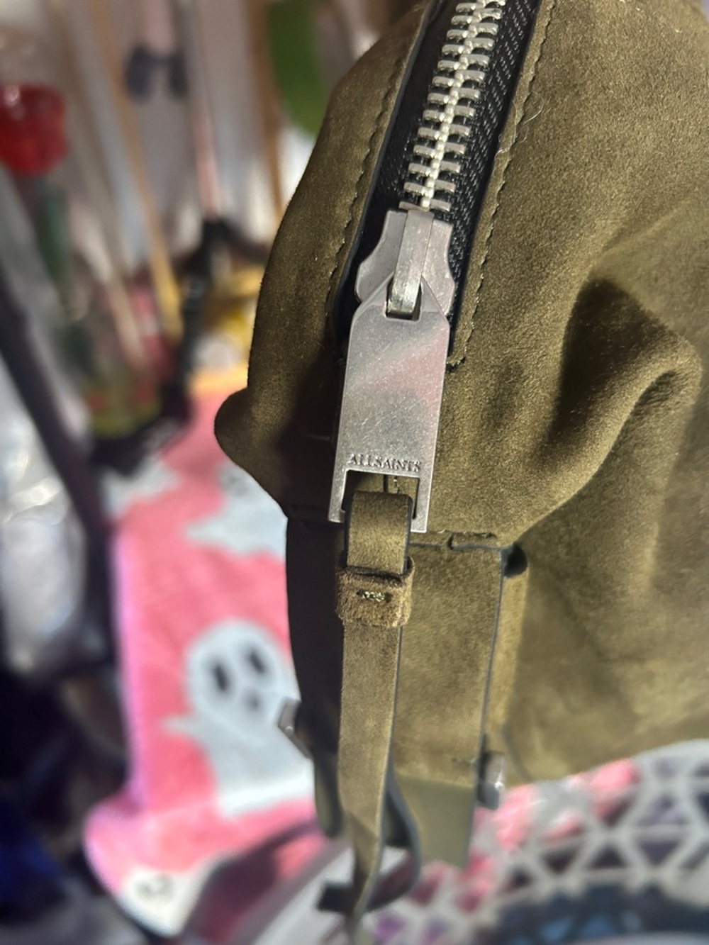 AllSAINTS Olive Vega Suede Shoulder Bag - Picture 14 of 15